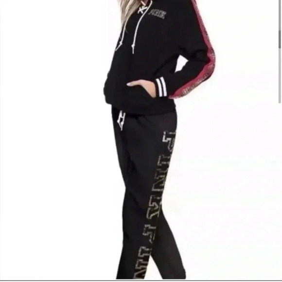 PINK VS 2017 FASHION SHOW BLING ROSES
HOODIE AND JOGGERS SET L - Picture 2 of 9